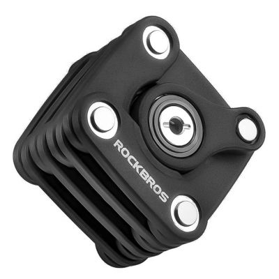 2. Rockbros WD795 Faltbares Fahrradschloss mit Schlüssel, Schwarz