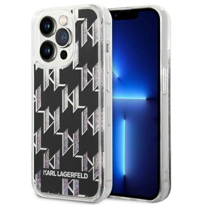 Karl Lagerfeld KLHCP14XLMNMK iPhone 14 Pro Max 6,7" Hardcase schwarz / schwarz Liquid Glitter Monogram
