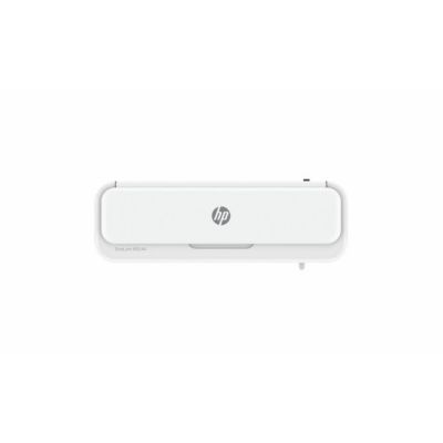 2. HP ONELAM Laminiergerät 400 A4, kalt/heiß, integrierter Trimmer, Eckenrunder, Geschwindigkeit 40 cm/min + 15 Laminierfolien: 3x A4, 4x A5, 4x A6, 4x B-Card, weiß