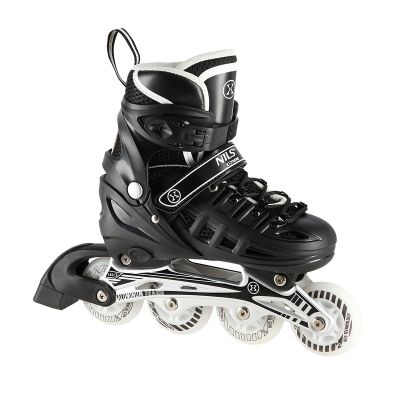 Nils Extreme NH10905 4-in-1 Inlineskates mit austauschbarer Hockeykufe, schwarzer LED, Größe M (35-38)