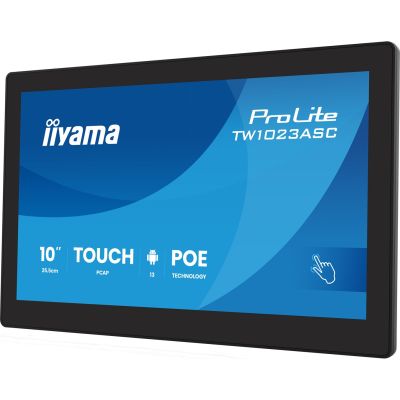 3. iiyama TW1023ASC-B3P Signage-Display Kiosk 25,6 cm (10,1") WLAN 385 cd/m² WXGA Schwarz Touchscreen Integrierter Prozessor Android 24/7