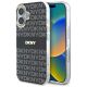 DKNY Repeat Texture Pattern With Stripe iPhone 16 Hülle - Schwarz