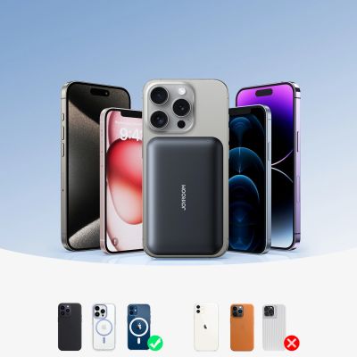 15. Joyroom JR-W020 20W 10000mAh MagSafe Powerbank + USB-C - USB-C 0,25m Kabel - Schwarz