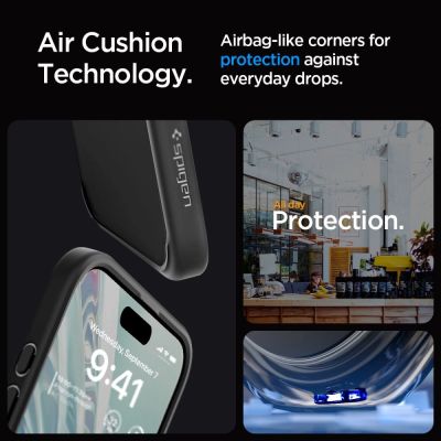 12. Spigen Ultra Hybrid-Hülle für iPhone 15 Pro – Mattschwarz