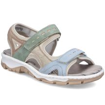 Bequeme Damen-Sportsandalen mit Klettverschluss, farbenfroh, Rieker 68866-94