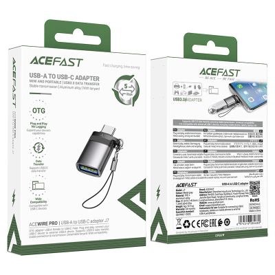 6. Acefast J7 USB-A-auf-USB-C-Adapter – Grau