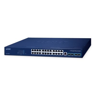 PLANET Layer 3 24-Port 10/100/1000T Managed L3 Gigabit Ethernet (10/100/1000) PoE-Unterstützung Blau