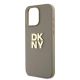5. DKNY Wrist Strap Stock Logo Hülle für iPhone 15 Pro – Beige