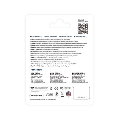 5. SSD Patriot P400 V4 4 TB M.2 2280 PCI-E x4 Gen4 NVMe