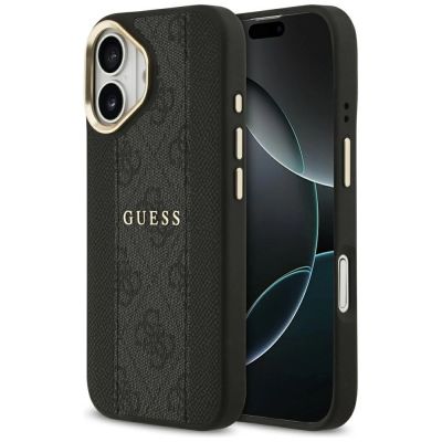 Guess 4G Stripe MagSafe Hülle für iPhone 17 - Schwarz