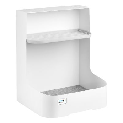 Ergo Office Untertisch-Aufbewahrungsbox/Organizer mit Zubehörablage, Weiß, max. 5 kg, ER-442