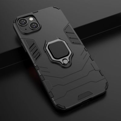 8. Ring Armor Hülle für iPhone 14 Plus gepanzerte Hülle magnetischer Haltering schwarz