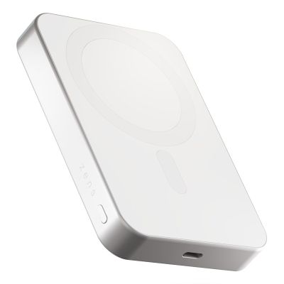 ZENS Slim Qi2 Aluminium Powerbank - 10000 mAh magnetische Powerbank kompatibel mit MagSafe und Qi2 (weiß)