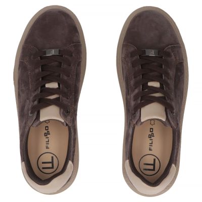 6. Damen-Plateau-Sneaker aus Leder, braun, Filippo DP6119