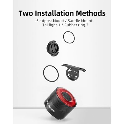 9. Rockbros Q3 Fahrrad-Rücklicht mit Smart Stop System - Schwarz