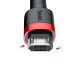 11. Baseus Cafule Cable durabel Kabel mit Nylon geflochtenes Ladekabel USB / micro USB 2A 3M schwarz-grau (CAMKLF-HG1)