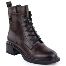 Braune Damen-Lederboots im Worker-Stil Filippo DBT7369
