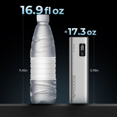 7. Powerbank Cuktech CUKP200XGLGR 100W 20000mAh 2 x USB-C 1 x USB-A - grau