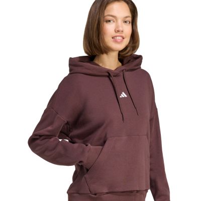5. adidas Essentials Small Logo Feel Cozy Damen Sweatshirt Braun JV7314