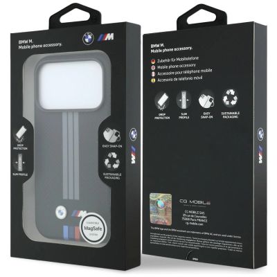 8. BMW M Quadrille Kevlar Anthrazit & Tricolor Print Lines MagSafe Hülle für iPhone 18 Pro Max / 17 Pro Max - Schwarz