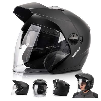 18. Meteor Hekato L Motorradhelm 59-60 cm schwarz