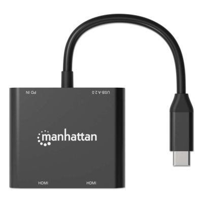 10. Manhattan 154321 Kabeladapter 0,15 m USB Typ-C 2 x HDMI Schwarz