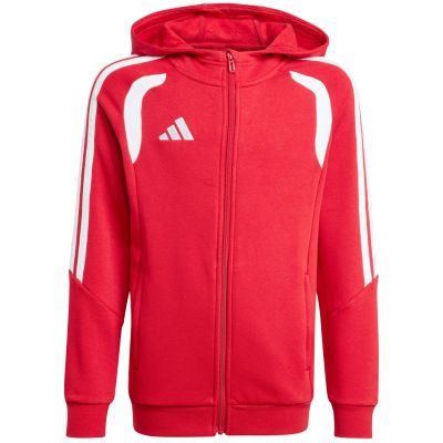 2. adidas Tiro 26 League Sweatshirt-Kapuzenpullover mit durchgehendem Reißverschluss für Kinder, Rot, KF9101