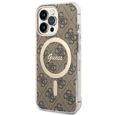 2. Set Guess GUBPP13LH4EACSW Hülle + Ladegerät iPhone 13 Pro braun/braun Hartschale 4G Print MagSafe