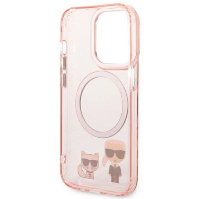 7. Karl Lagerfeld KLHMP14LHKCP iPhone 14 Pro 6.1" Hardcase pink/pink Karl & Choupette Aluminium Magsafe