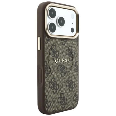 4. Guess Embossed 4G Classic MagSafe Hülle für iPhone 17 Pro / 18 Pro – Braun