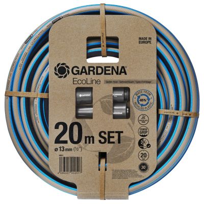Gardena 18931-20 Gartenschlauch 20 m, oberirdisch, Kunststoff, thermoplastisches Elastomer, Schwarz, Blau, Grau