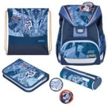 Herlitz UltraLight Plus TechMech Schulrucksack-Set für Jungen, Polyester, Blau, Orange