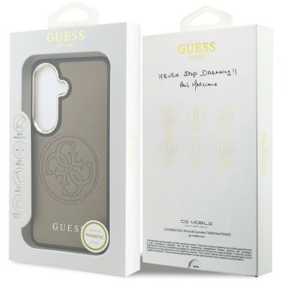 8. Guess MagSafe-Hülle mit perforiertem Logo für Samsung Galaxy S26 – Braun