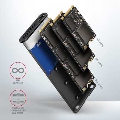 10. Axagon EEM2-SB2 Festplattengehäuse SSD-Gehäuse Schwarz M.2