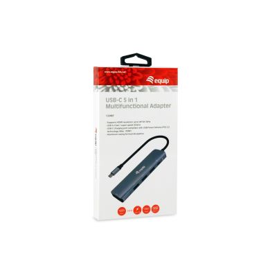2. Equip 133487 USB 3.2 Gen 1 (3.1 Gen 1) Typ-C Hubs und Konzentratoren 5000 Mbit/s Schwarz, Grau