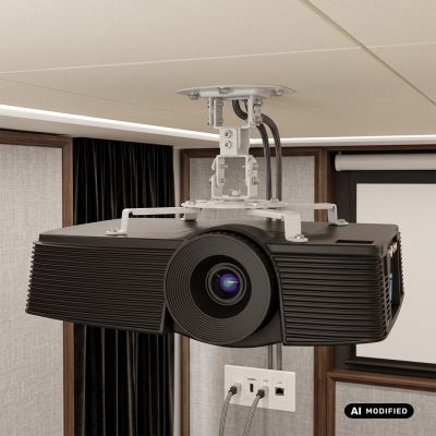 4. MACLEAN Projektor-Deckenhalterung, 54–320 mm, bis zu 13,5 kg, 360°-Drehung, MC-200 W