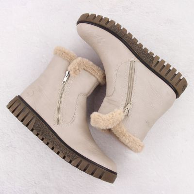 22. Damen-Stiefeletten mit Fellfutter, beige, Rieker Y3481-60