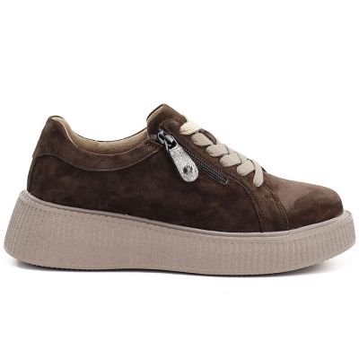 2. Braune Damen-Plateauschuhe aus Wildleder, Jezzi 26PB18-566