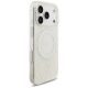 4. Guess IML Flowers Electro Pearl Strap MagSafe Hülle für iPhone 17 Pro - Weiß