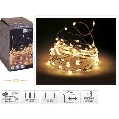8. Drahtlichterkette 320 LED Warmweiß