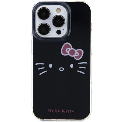 3. Hello Kitty IML Kitty Face Hülle für iPhone 15 Pro – Schwarz