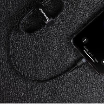 15. Baseus CATLKLF-G1 Lightning – USB-C PD QC-Kabel 18 W 480 Mbit/s 1 m – Schwarz und Grau