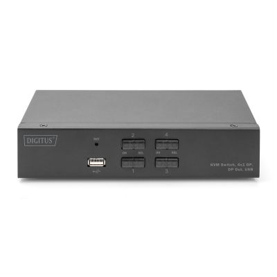 7. KVM-Switch, 4 Ports, 4K 60Hz, 4x DP IN, 1x DP OUT, 2x USB A, 2x Audio IN & OUT
