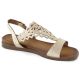Sergio Leone W SK445 flache Sandalen in Gold mit Lochmuster
