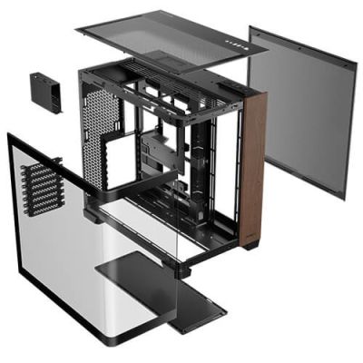 3. Antec C Curve Holz Full Tower Schwarz, Transparent, Holz