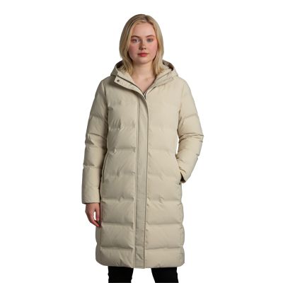 11. CMP Damen Lange Winterjacke Isolierter Wasserdichter Mantel Beige (34K0096/A238)