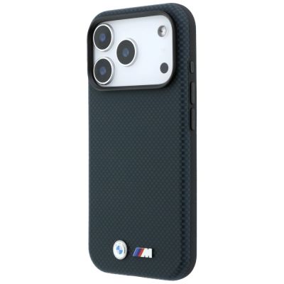 2. BMW M Quadrille Kevlar Metal Logo MagSafe Hülle für iPhone 18 Pro Max / 17 Pro Max – marineblau