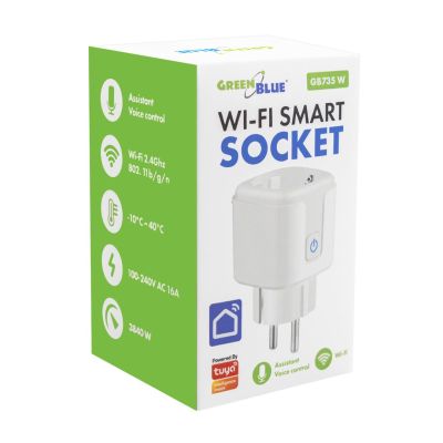 11. GREENBLUE WLAN-Steckdose mit Fernbedienung, kompatibel mit Android/iOS/Alexa/Google Home, Timer, Wattmeter, max. 16 A/3840 W GB735 W
