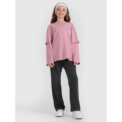 5. Oversized Langarmshirt mit Print für Mädchen 4F 4FJRAW25TLONF543-54S