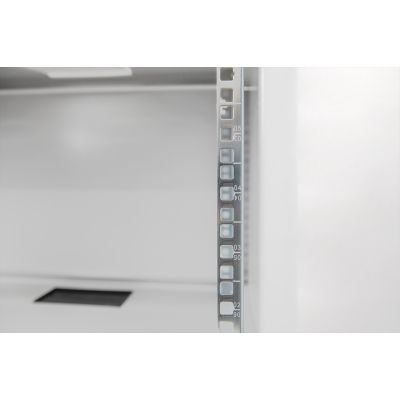 15. Digitus 19" 12HE Wand-Netzwerkschrank, 540 x 400 mm, Glastür, grau, ungeteilt, unmontiert, 60 kg